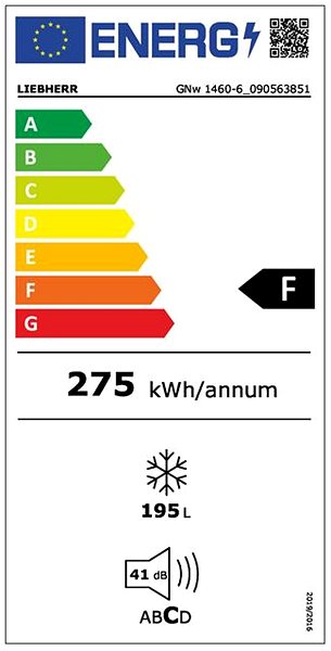 Upright Freezer LIEBHERR GNw 1460-6 Energy label