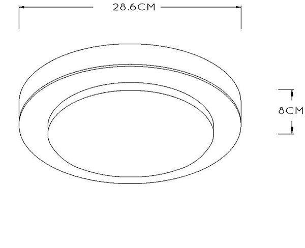 Ceiling Light Lucide 79179/12/12 - LED Bathroom Ceiling Light DIMY, LED/12W/230V Technical draft