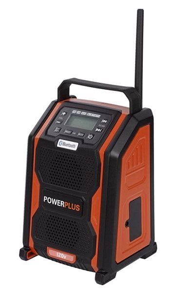 Rádio PowerPlus Aku rádio 20 V plus 220 V POWDP8060 (bez AKU) Bočný pohľad