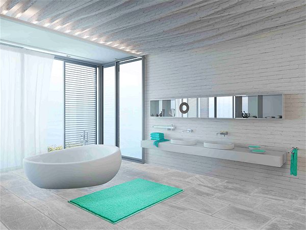 Kúpeľňová predložka LineaDue ROMAN Kúpeľňová predložka 50 × 80 cm, mentolová ...