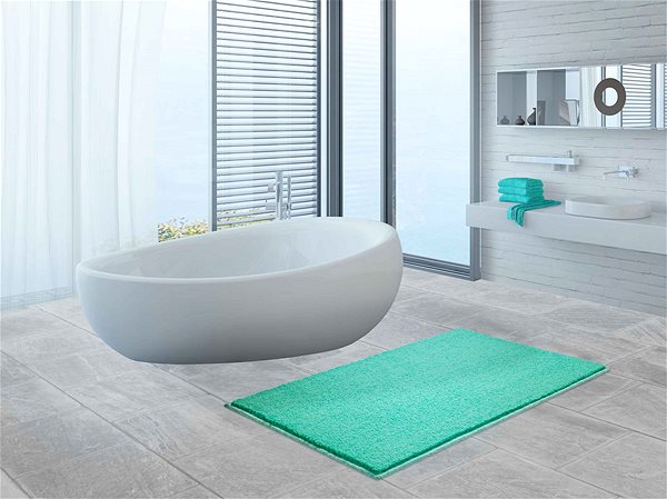 Kúpeľňová predložka LineaDue ROMAN Kúpeľňová predložka 60 × 90 cm, mentolová ...