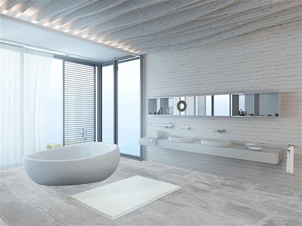 Kúpeľňová predložka LineaDue ROMAN Kúpeľňová predložka 60 × 90 cm, biela ...