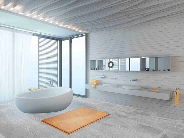 Kúpeľňová predložka LineaDue ROMAN LINES Kúpeľňová predložka 50 × 80 cm, karamel ...