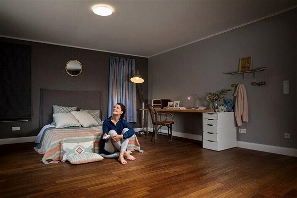Ceiling Light Ledvance - LED Ceiling Light with Sensor SILARA, LED/22W/230V/IP44 Lifestyle