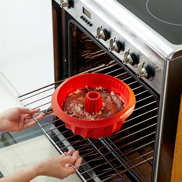 Baking Mould LEKUE Silicone Baking Pan for Cake 22cm Lekue Deep Savarin | Red Lifestyle