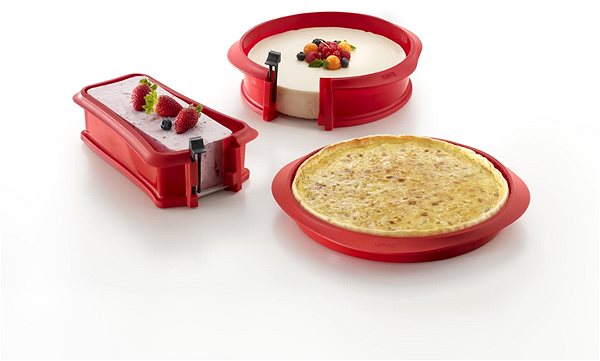 Baking Mould LEKUE Quiche Baking Tin with Removable Plate, Lékué Quiche Pan 28cm | Red Lifestyle