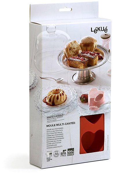 Baking Mould LEKUE Silicone Mould for Heart-shaped Desserts Lékué Heart Mould Packaging/box