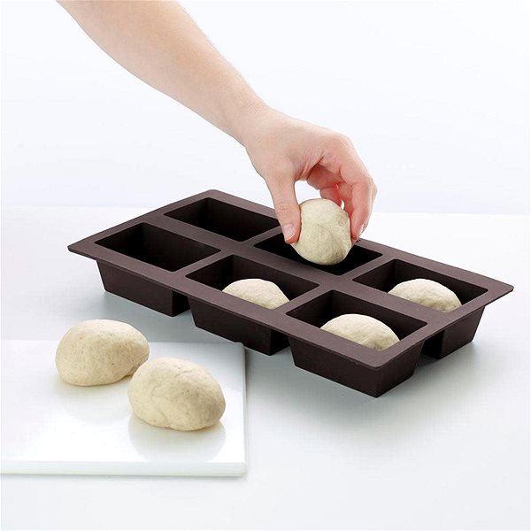 Forma na pečenie LEKUE Silikónová forma na pečenie na chlieb 6 ks Lékué Mini Bread | hnedá Lifestyle