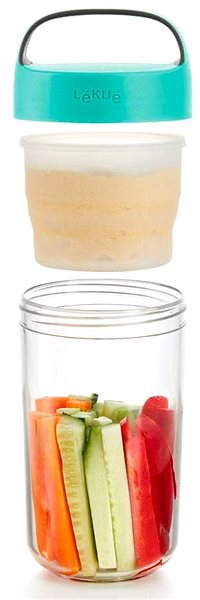 Desiatový box Lékué Jar To Go 600 ml | tyrkysový Vlastnosti/technológia