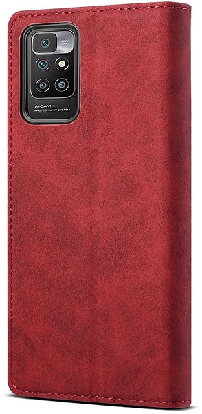 Puzdro na mobil Lenuo Leather flipové puzdro pre Xiaomi Redmi 10, červené ...