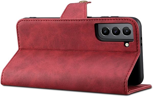 Puzdro na mobil Lenuo Leather flipové puzdro na Samsung Galaxy S22 5G, červené ...