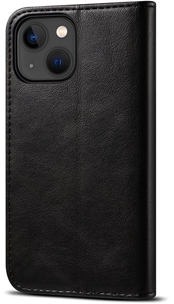Mobiltelefon tok Lenuo Leather flip iPhone 14, fekete tok ...