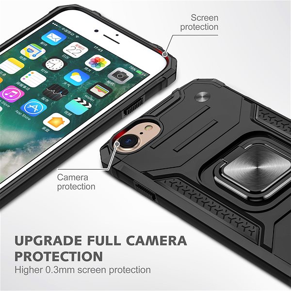 Kryt na mobil Lenuo Union Armor obal pre iPhone 7 / 8 / SE 2020 / SE 2022, čierna ...