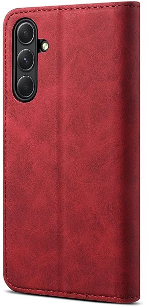 Mobiltelefon tok Lenuo Samsung Galaxy A54 5G piros bőr flip tok ...