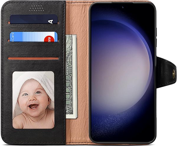 Handyhülle Lenuo Leather Flip Case für das Samsung Galaxy S24 schwarz ...