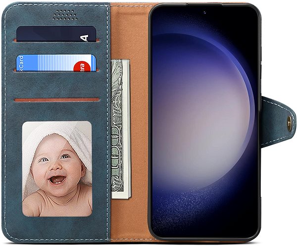Handyhülle Lenuo Leather Flip Case für das Samsung Galaxy S24 blau ...