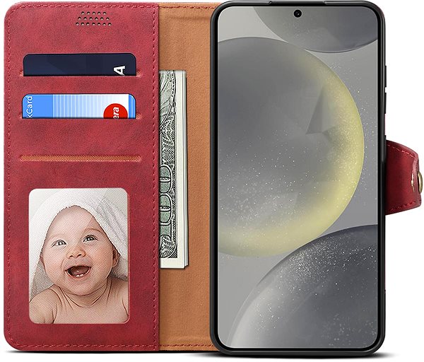 Handyhülle Lenuo Leather Flip Case für das Samsung Galaxy S24+ rot ...
