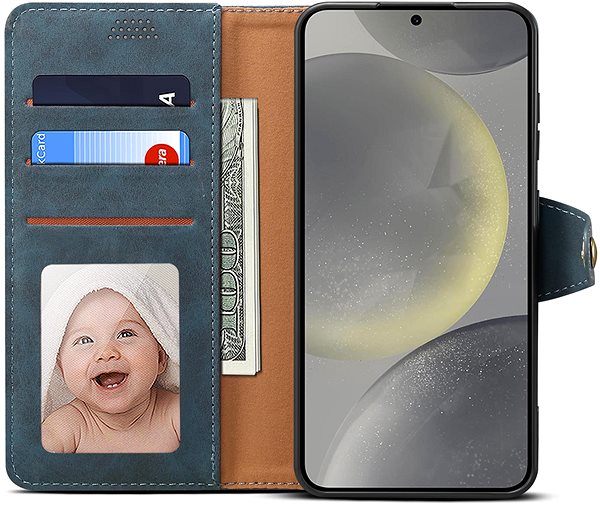 Handyhülle Lenuo Leather Flip Case für das Samsung Galaxy S24+ blau ...