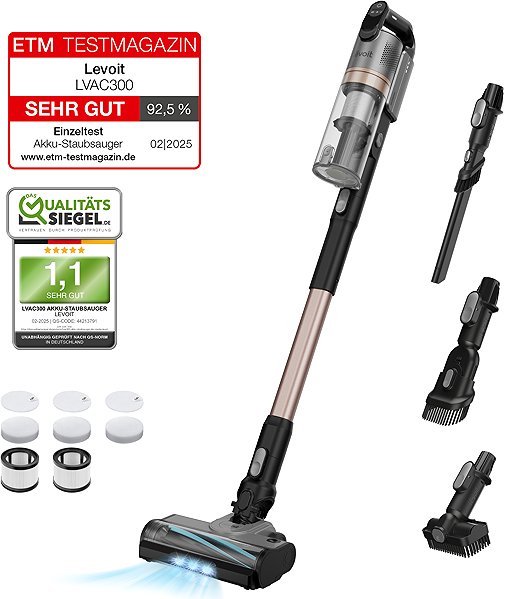 Upright Vacuum Cleaner Levoit LVAC-300 Plus 6in1 Aku Turbo Cyclone ...