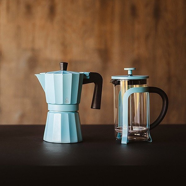 Moka Pot LEOPOLD VIENNA Moshi, aluminium, mint, 6 cups, height 21 cm, length 17,5 cm ...