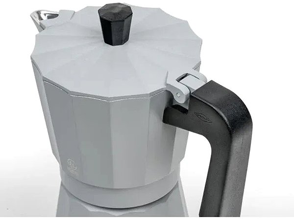 Moka Pot LEOPOLD VIENNA Moshi, aluminium, grey, 6 cups, height 21 cm, length 17,5 cm ...