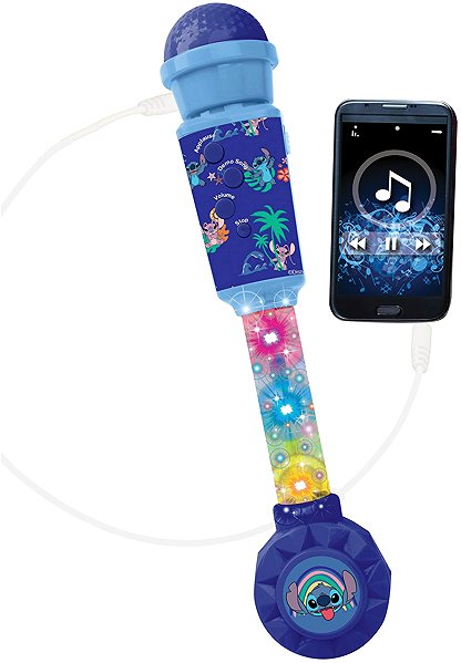 Lexibook Luminous trendy microphone with melodies - Disney Stitch children's microphone.