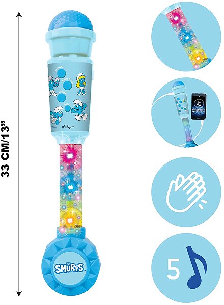 Lexibook The Smurfs trendy light-up microphone with melodies for kids.