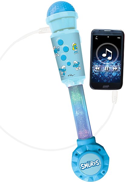 Lexibook The Smurfs trendy light-up microphone with melodies for kids.