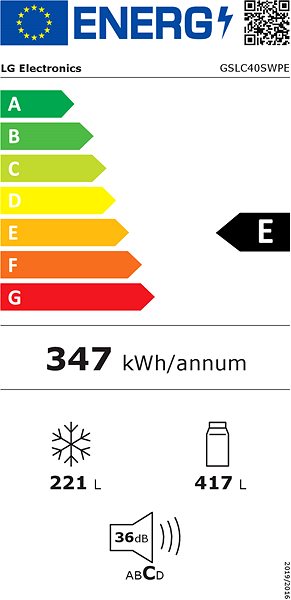 American Refrigerator LG GSLC40SWPE Energy label