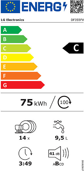 Dishwasher LG DF355FV Energy label