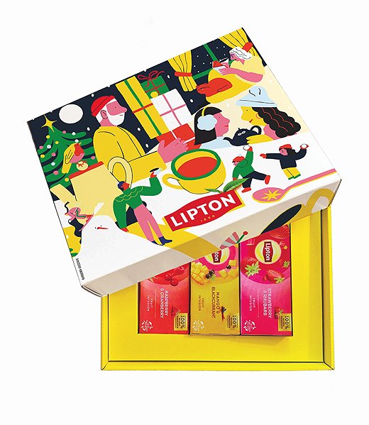 Tea Lipton Christmas selection of fruit teas 20 bags, gift box .