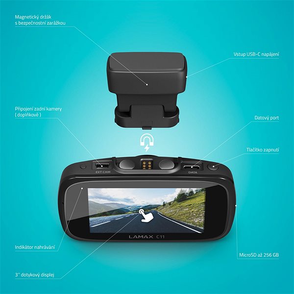 Kamera do auta LAMAX C11 GPS 4K ...