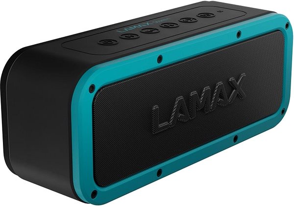 Bluetooth-Lautsprecher LAMAX Storm1 Turquoise Seitlicher Anblick