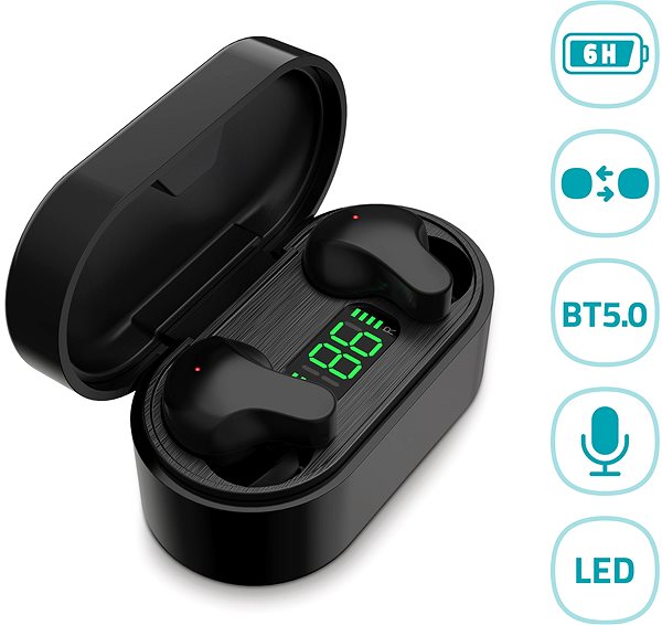 Vezeték nélküli fül-/fejhallgató LAMAX Taps1 fekete Jellemzők/technológia