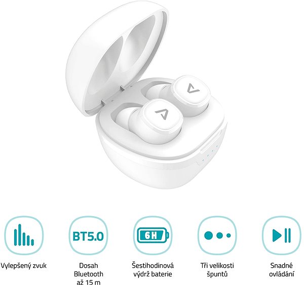 Wireless Headphones LAMAX Dots2 White Features/technology