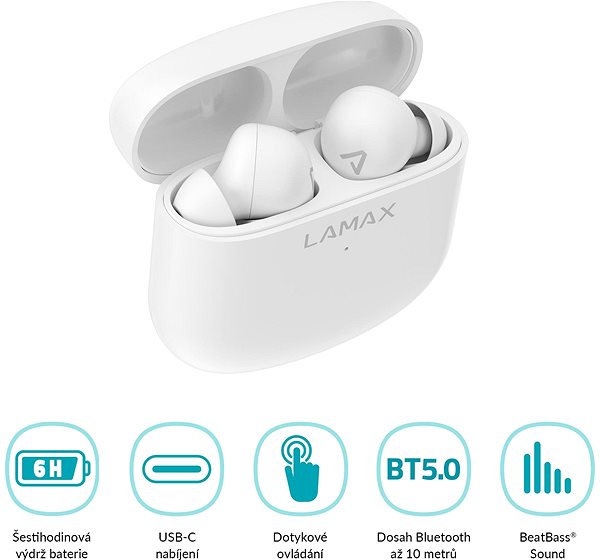 Wireless Headphones LAMAX Trims1 White Features/technology 2