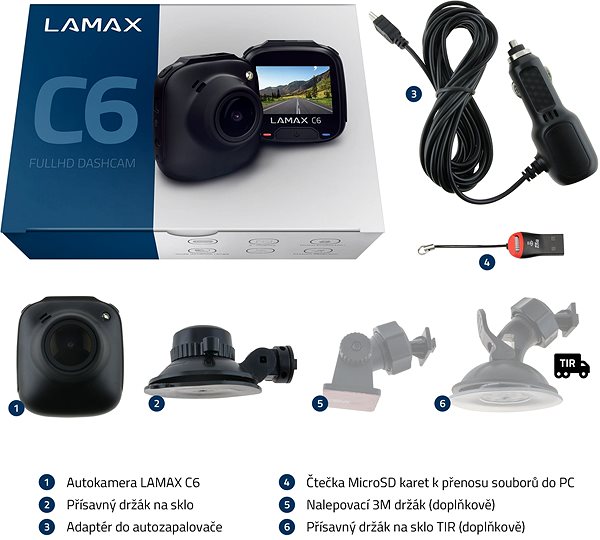 Dashcam LAMAX C6 Packungsinhalt