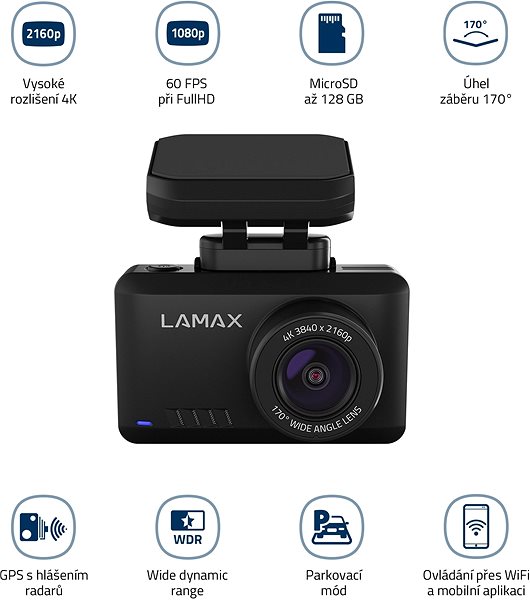 Dash Cam LAMAX T10 4K GPS (with Radar Reporting) Features/technology
