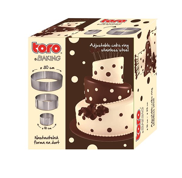 Springform Toro Tortenring verstellbar - O 16 cm - 32 cm / 8,5 cm - rund Verpackung/Box
