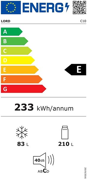 Refrigerator LORD C10 Energy label