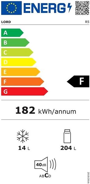 Refrigerator LORD R5 Energy label