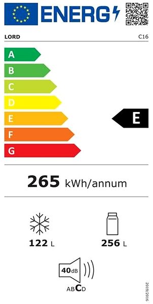Refrigerator LORD C16 Energy label