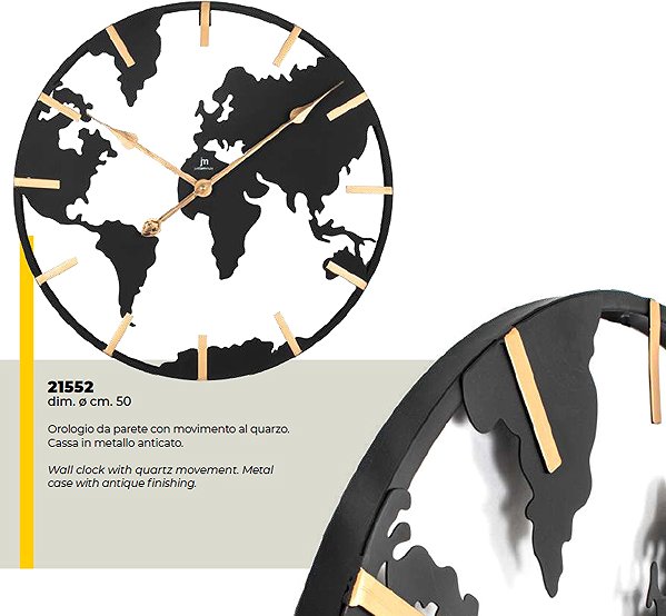 Wall Clock LOWELL Design wall clock 21552 50 cm ...