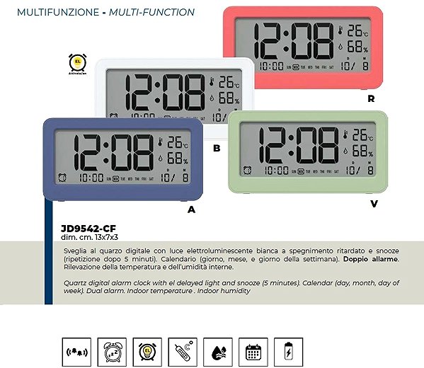 Wall Clock LOWELL Table digital clock-alarm clock JD9542A 13 cm ...
