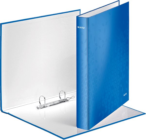 Ordner Leitz WOW A4 Maxi Doppelring 40 mm blau Seitlicher Anblick