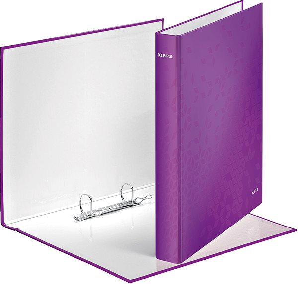 Ring Binder Leitz WOW A4 Maxi Double Ring 40mm Purple Lateral view