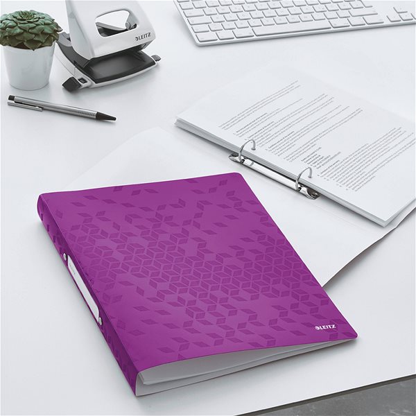 Ring Binder Leitz WOW A4 32mm Purple Lifestyle