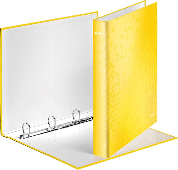 Ring Binder Leitz WOW A4 Maxi Four-ring 40mm Yellow Lateral view