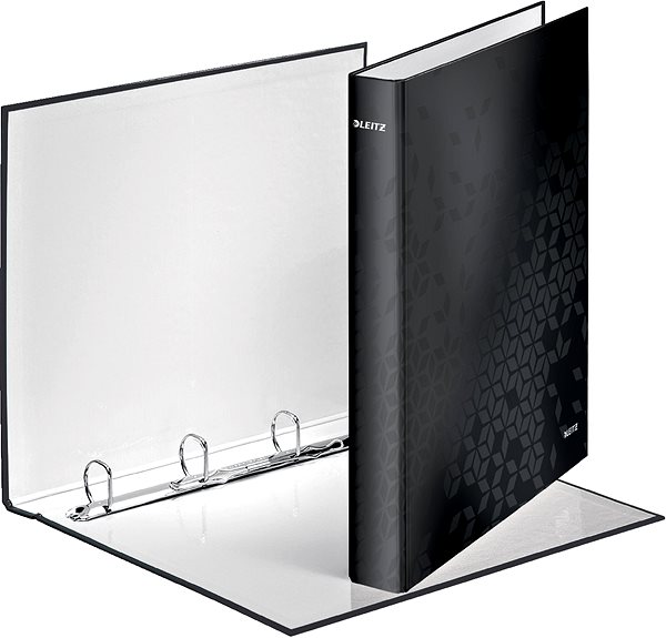 Ring Binder Leitz WOW A4 Maxi Four-ring 40mm Black Lateral view