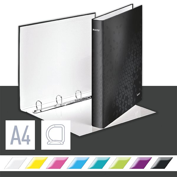 Ring Binder Leitz WOW A4 Maxi Four-ring 40mm Black Features/technology
